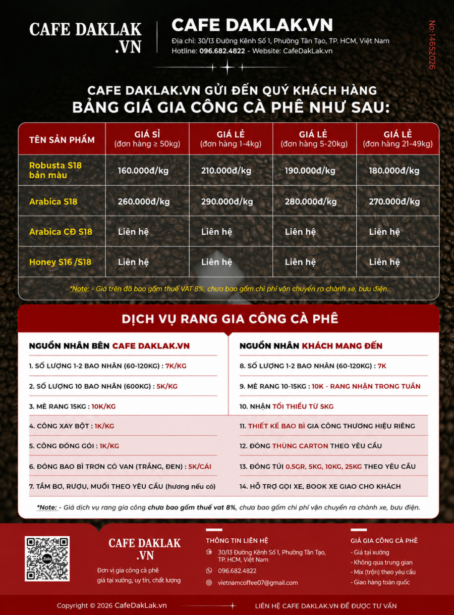 Dịch vụ rang gia công cà phê